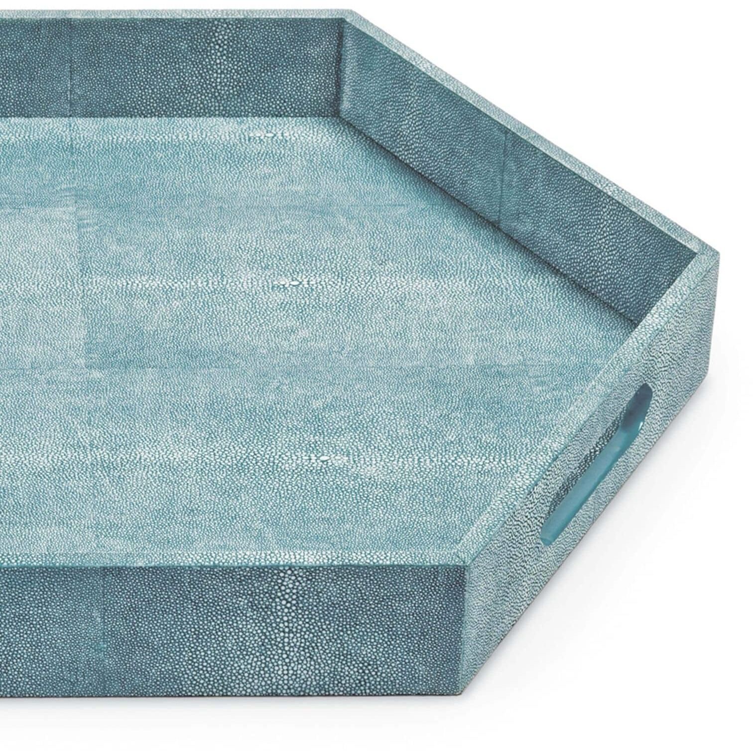 Hex Turquoise Serving Tray