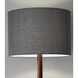 Ellis 59 inch 150.00 watt Walnut Wood Grain Floor Lamp Portable Light in Dark Grey Textured Fabric 