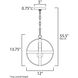 Compass 1 Light 12 inch Antique Pecan and Black Single Pendant Ceiling Light