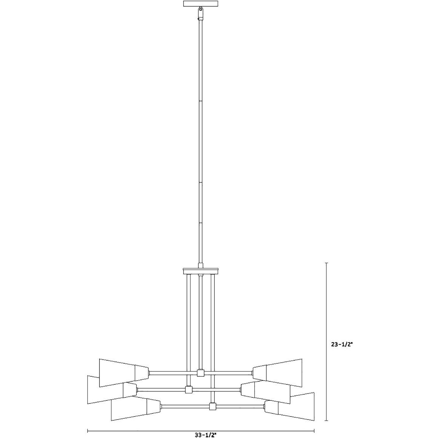 Norro 6 Light 33.5 inch Matte Black Chandelier Ceiling Light