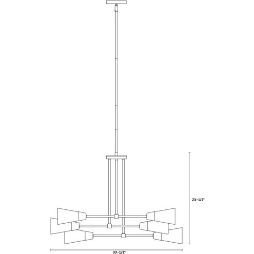 Norro 6 Light 33.5 inch Matte Black Chandelier Ceiling Light