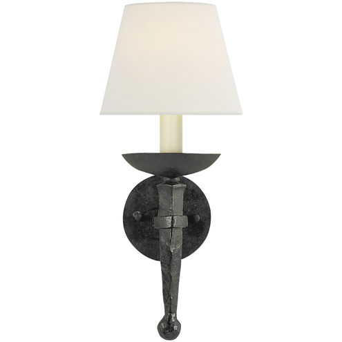 Chapman & Myers Iron Torch 1 Light 8 inch Blackened Rust Sconce Wall Light in Linen