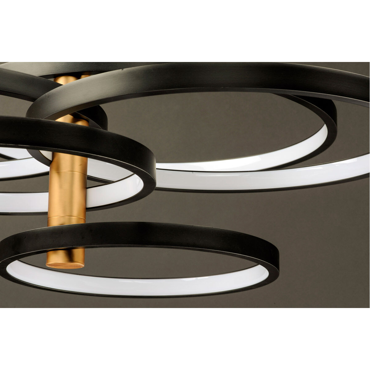 Hoopla LED 45.25 inch Black and Gold Multi-Light Pendant Ceiling Light