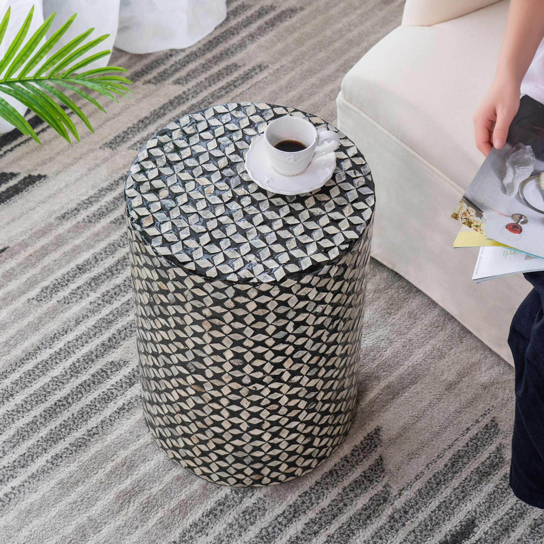 Anita 19.7 inch Black Stool