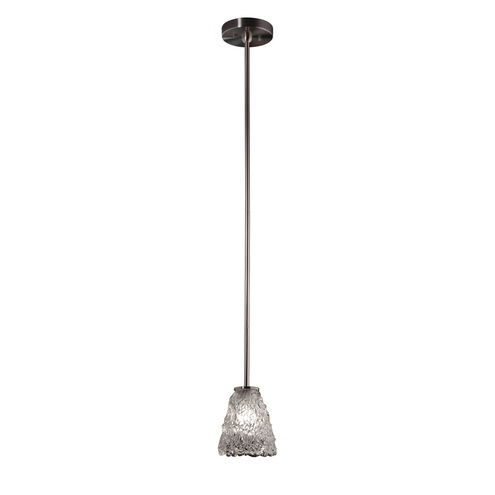 Veneto Luce 1 Light 4 inch Brushed Nickel Pendant Ceiling Light in Lace (Veneto Luce), Tapered Cylinder