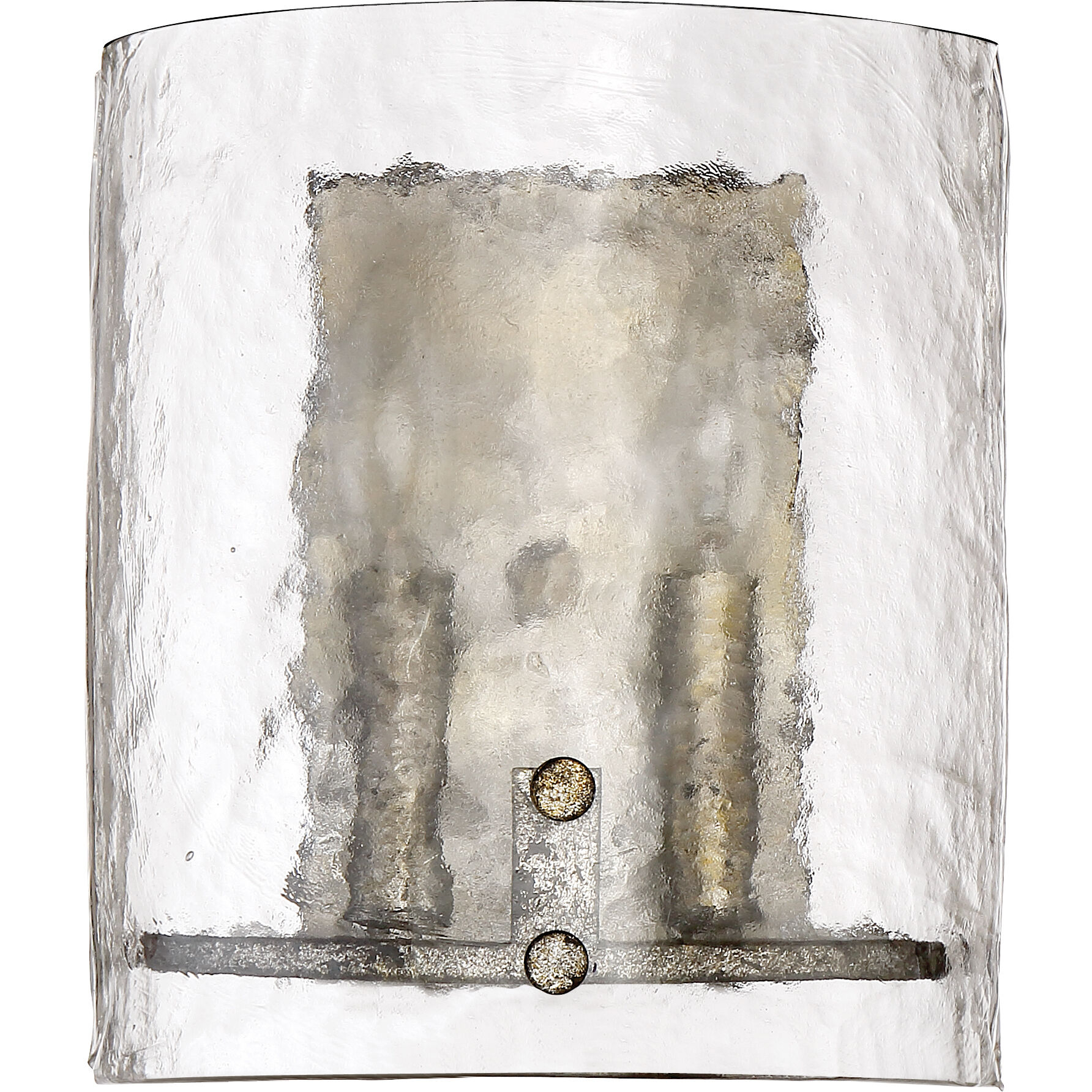 Fortress 2 Light 9 inch Mottled Silver Wall Sconce Wall Light