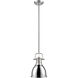 Duncan 1 Light 8.88 inch Pewter Pendant Ceiling Light in Chrome, Small