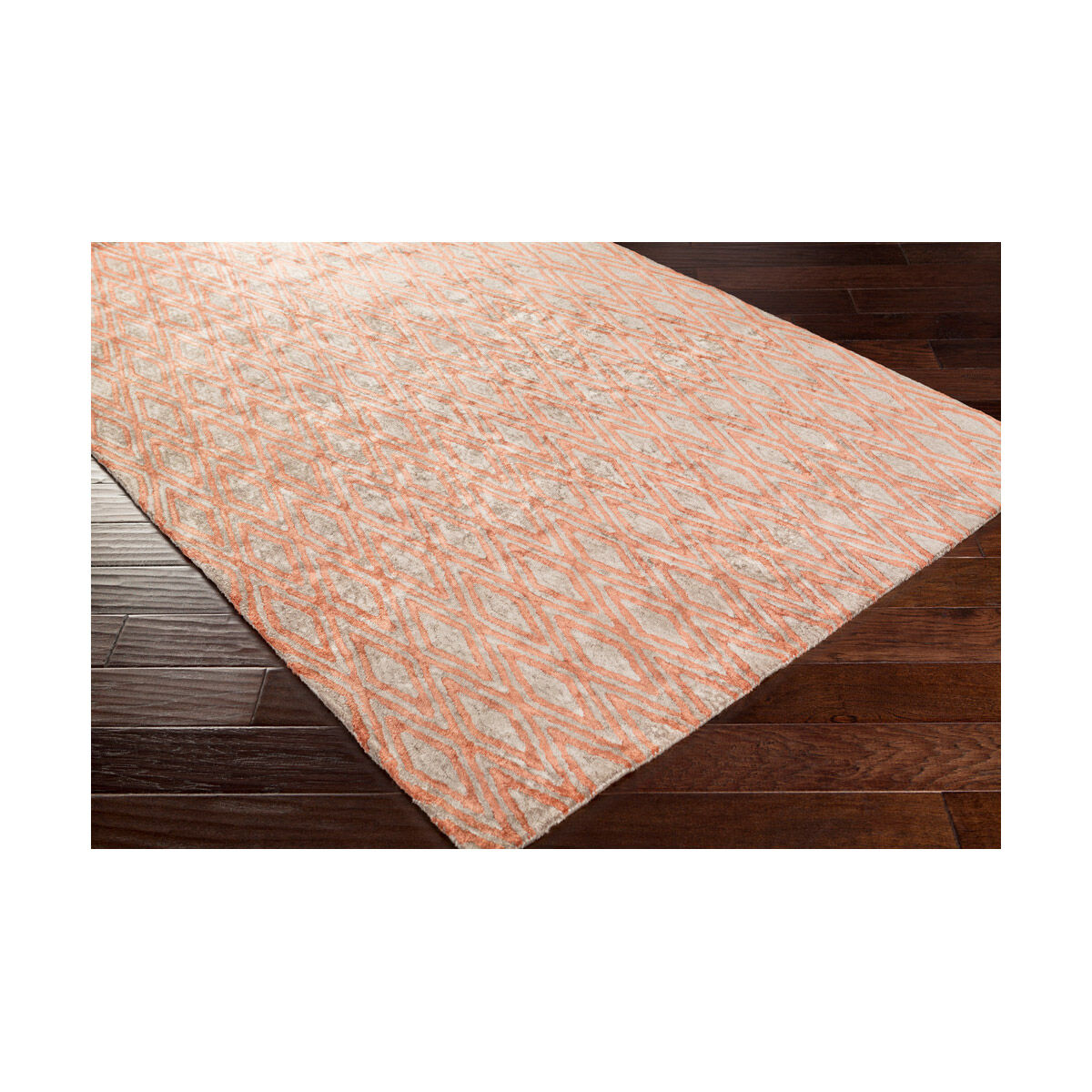 Quartz 72 X 48 inch Burnt Orange/Dark Brown Rugs, Viscose