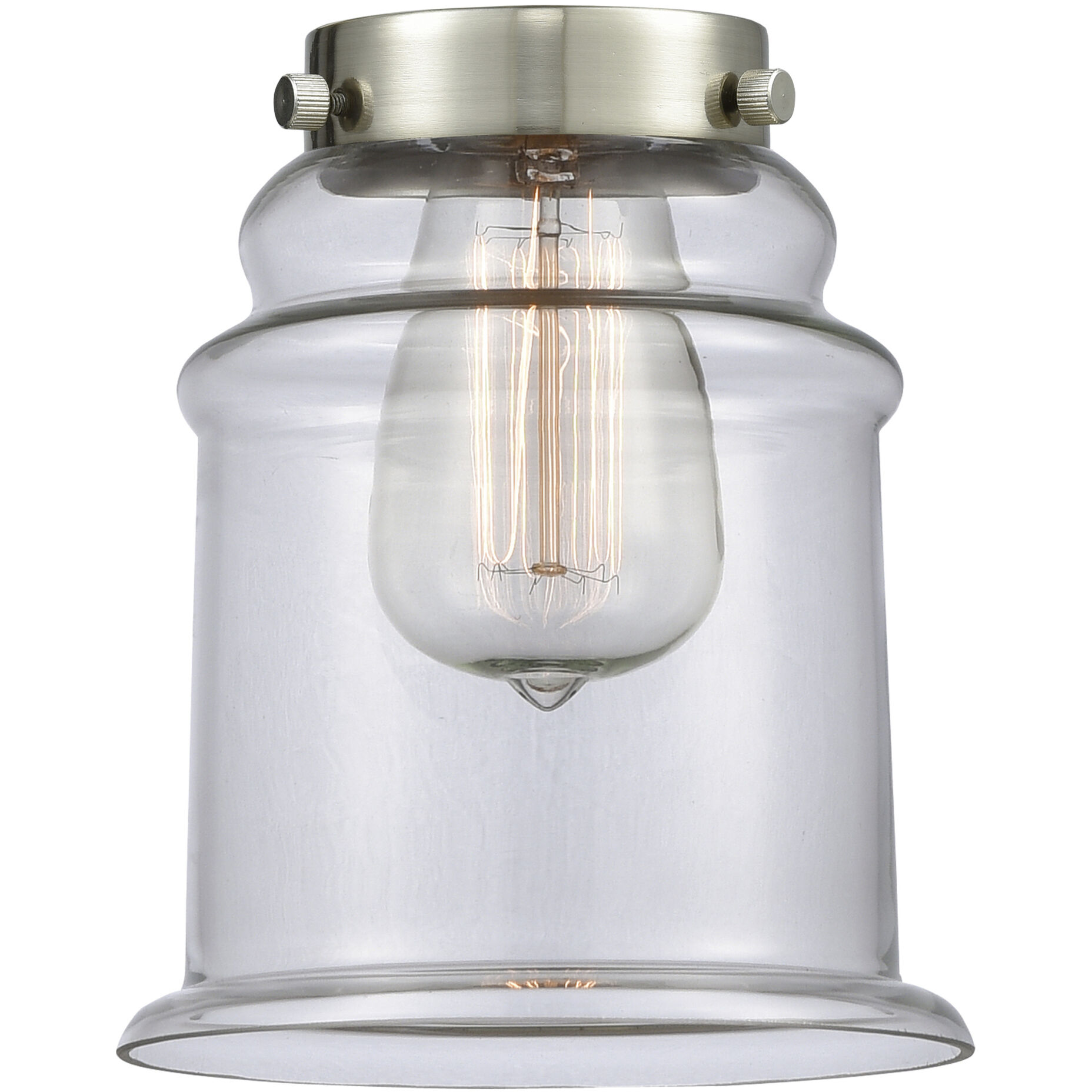 Franklin Restoration Canton LED 6 inch Black Antique Brass Mini Pendant Ceiling Light in Clear