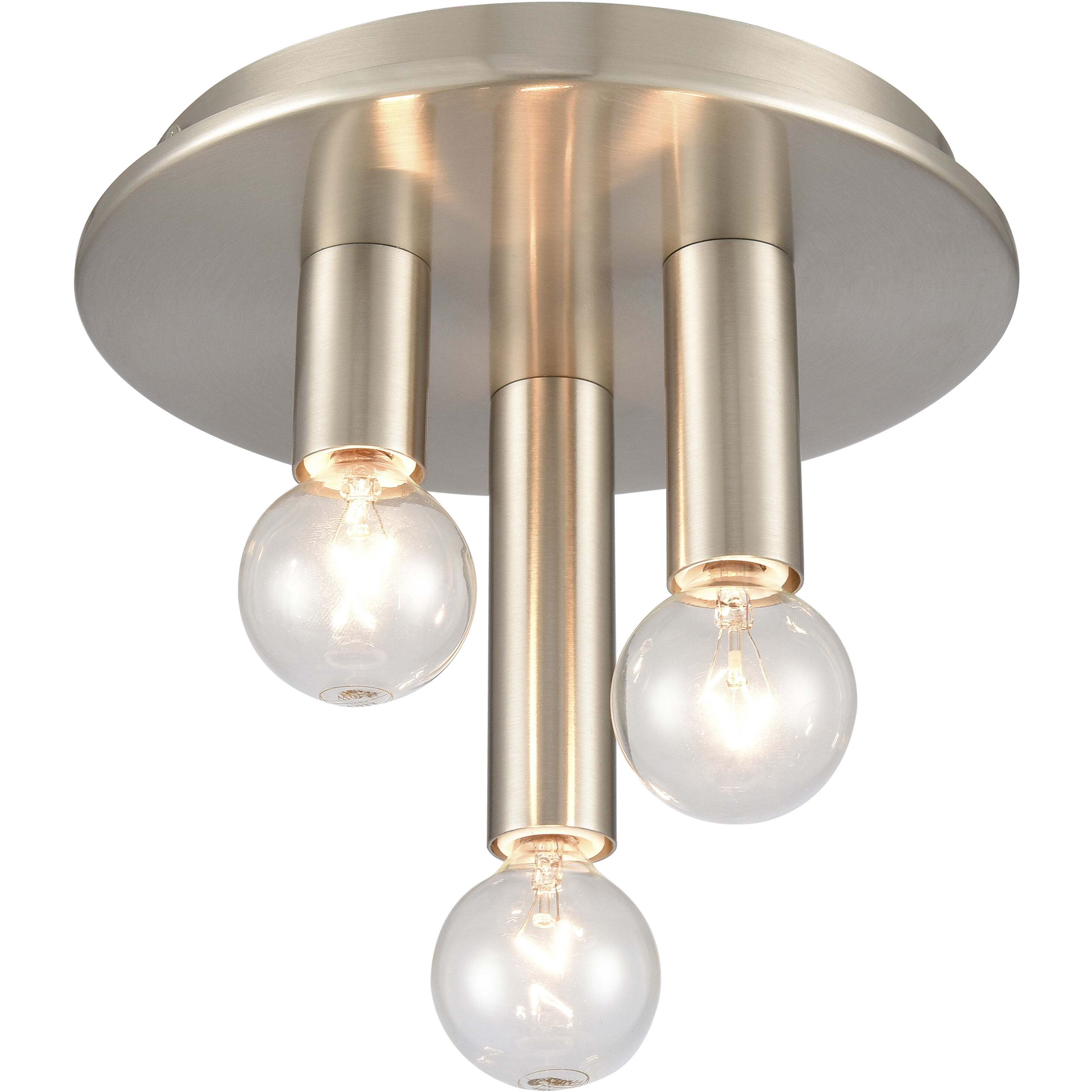 Pepper 3 Light 8 inch Brushed Nickel Flush Mount Ceiling Light