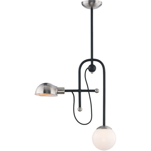 Mingle LED LED 6 inch Black/Satin Nickel Single Pendant Ceiling Light