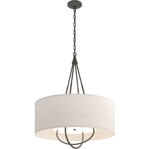 Loop 4 Light 28 inch Natural Iron and Dark Smoke Pendant Ceiling Light in Natural Iron/Dark Smoke, Flax