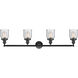 Franklin Restoration Small Bell 4 Light 42 inch Oil Rubbed Bronze Bath Vanity Light Wall Light in Seedy Glass, Franklin Restoration