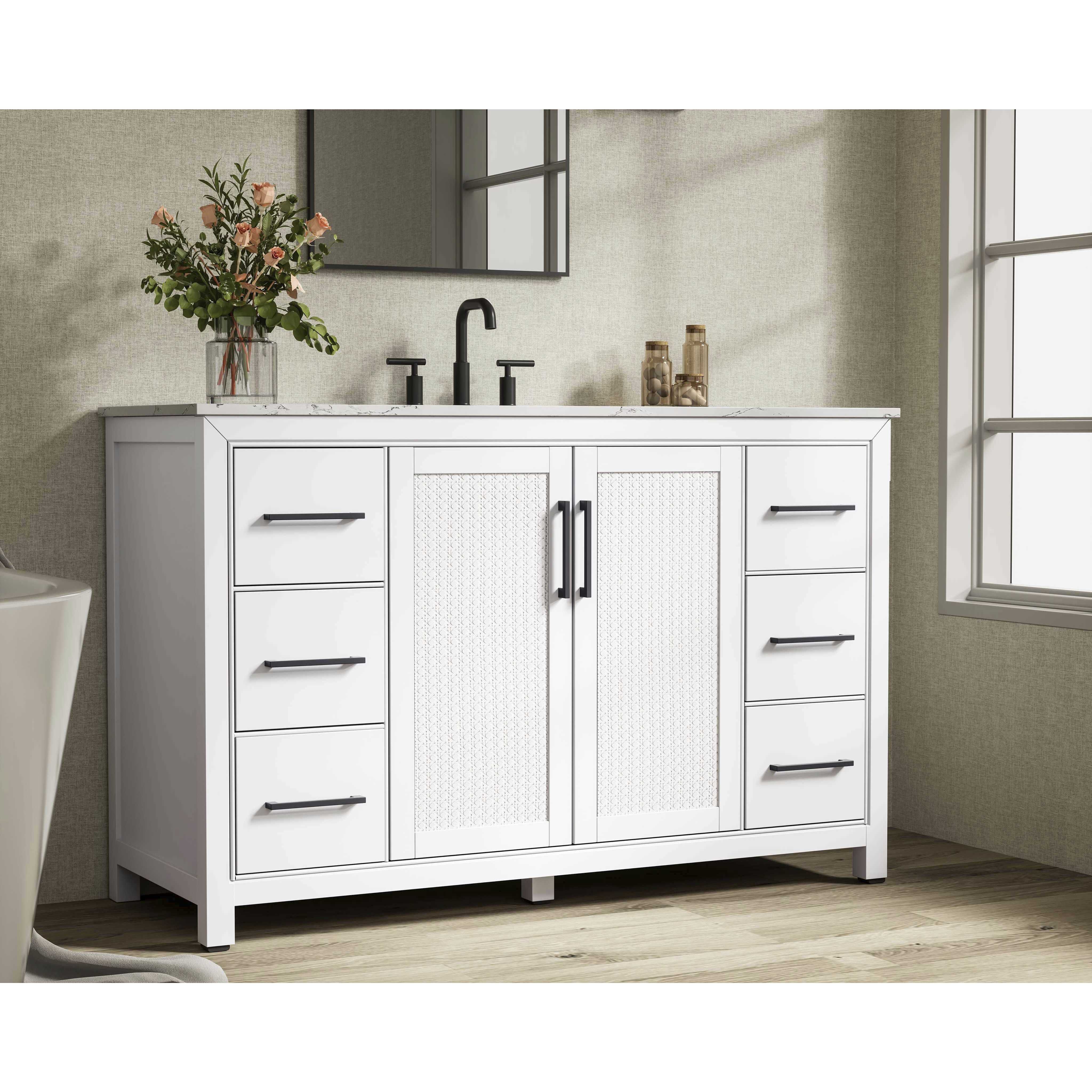 Alina 54 X 34 inch White Bathroom Vanity Cabinet