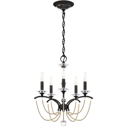 Priscilla 5 Light Black Chandelier Ceiling Light in Black Matte, Bronze Pearl, Adjustable Height