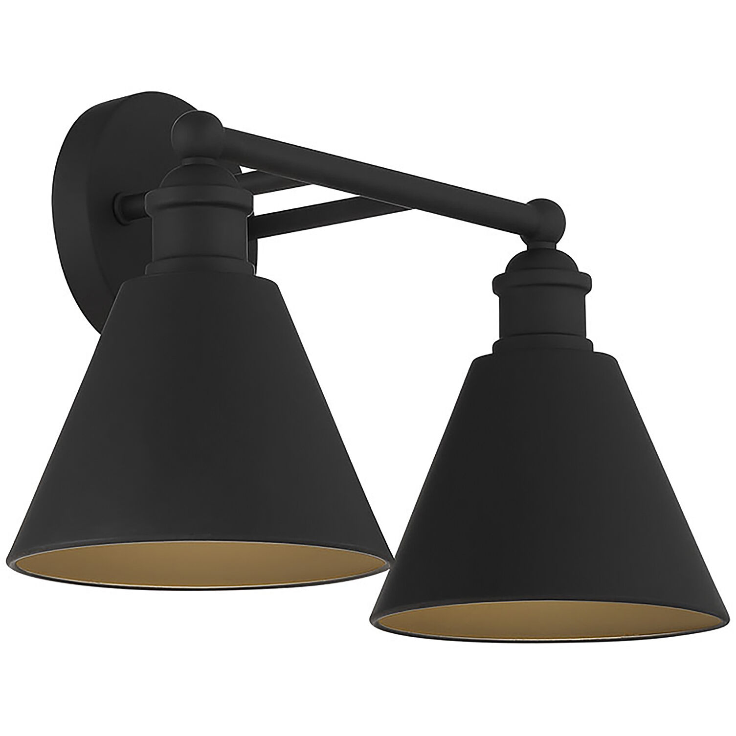Modern Farmhouse 2 Light 17 inch Matte Black Bathroom Vanity Light Wall Light