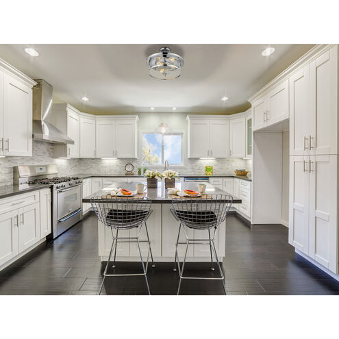 Savannah 3 Light 15.75 inch Chrome Semi Flush Mount Ceiling Light