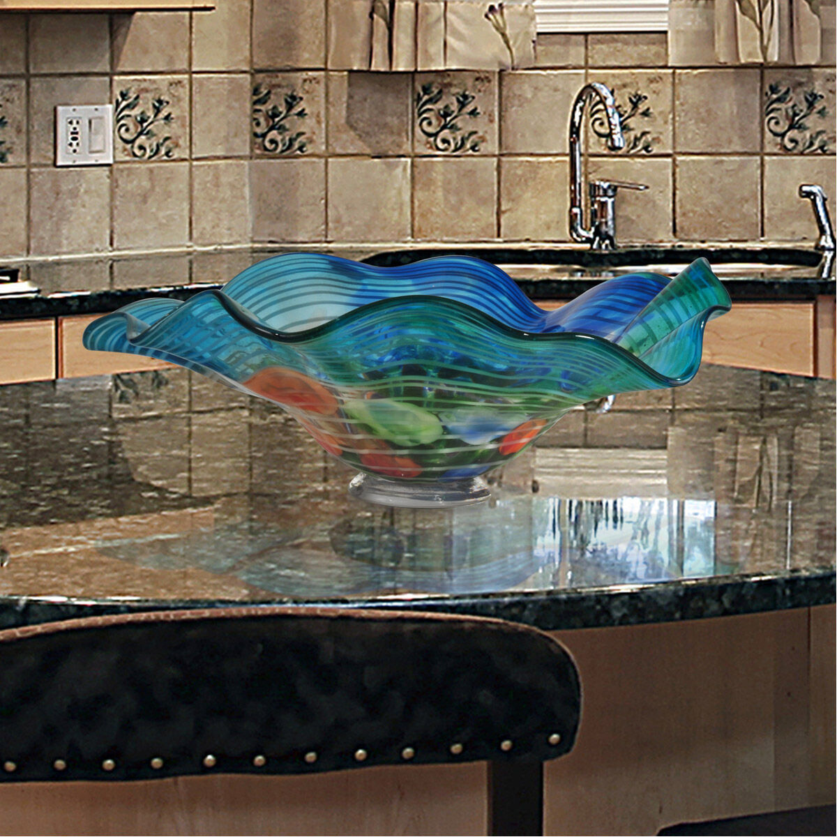 Evelyn 15 X 7 inch Blown Art Glass Bowl