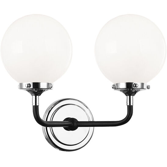 Particles Wall Sconce Wall Light in Chrome and Opal Glass