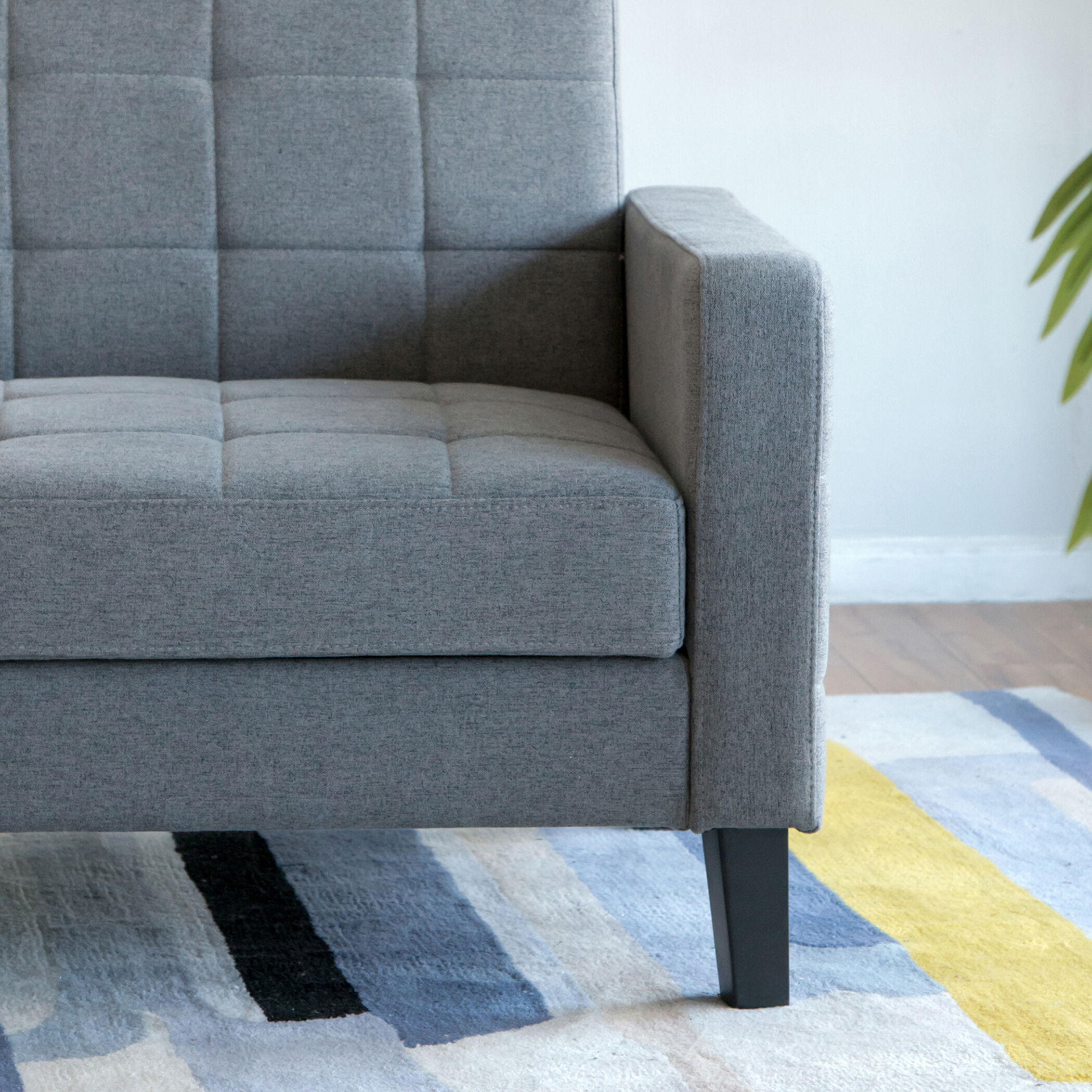Small Biscuit Tufted Gray Sofa