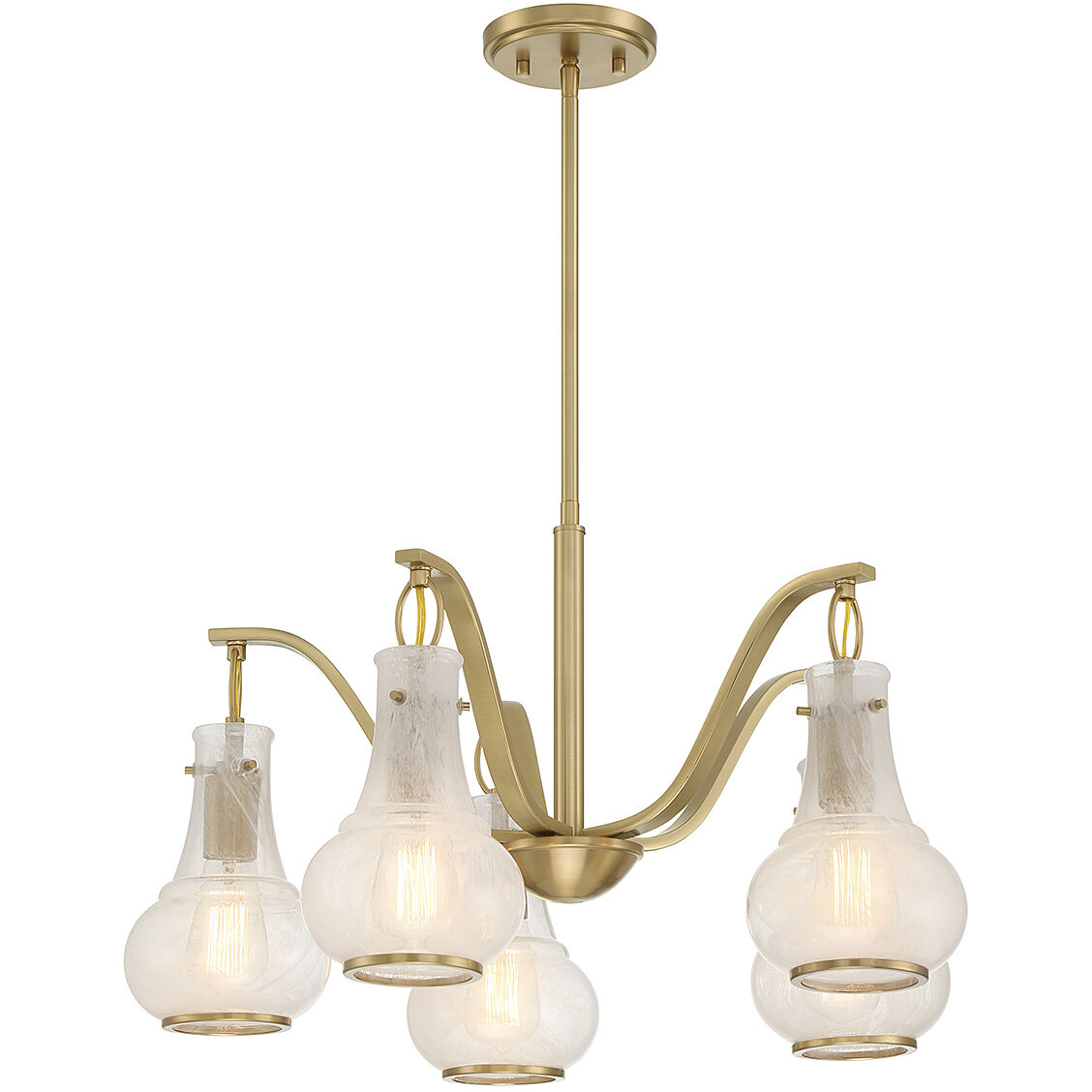 Adams 5 Light 25 inch Warm Brass Chandelier Ceiling Light