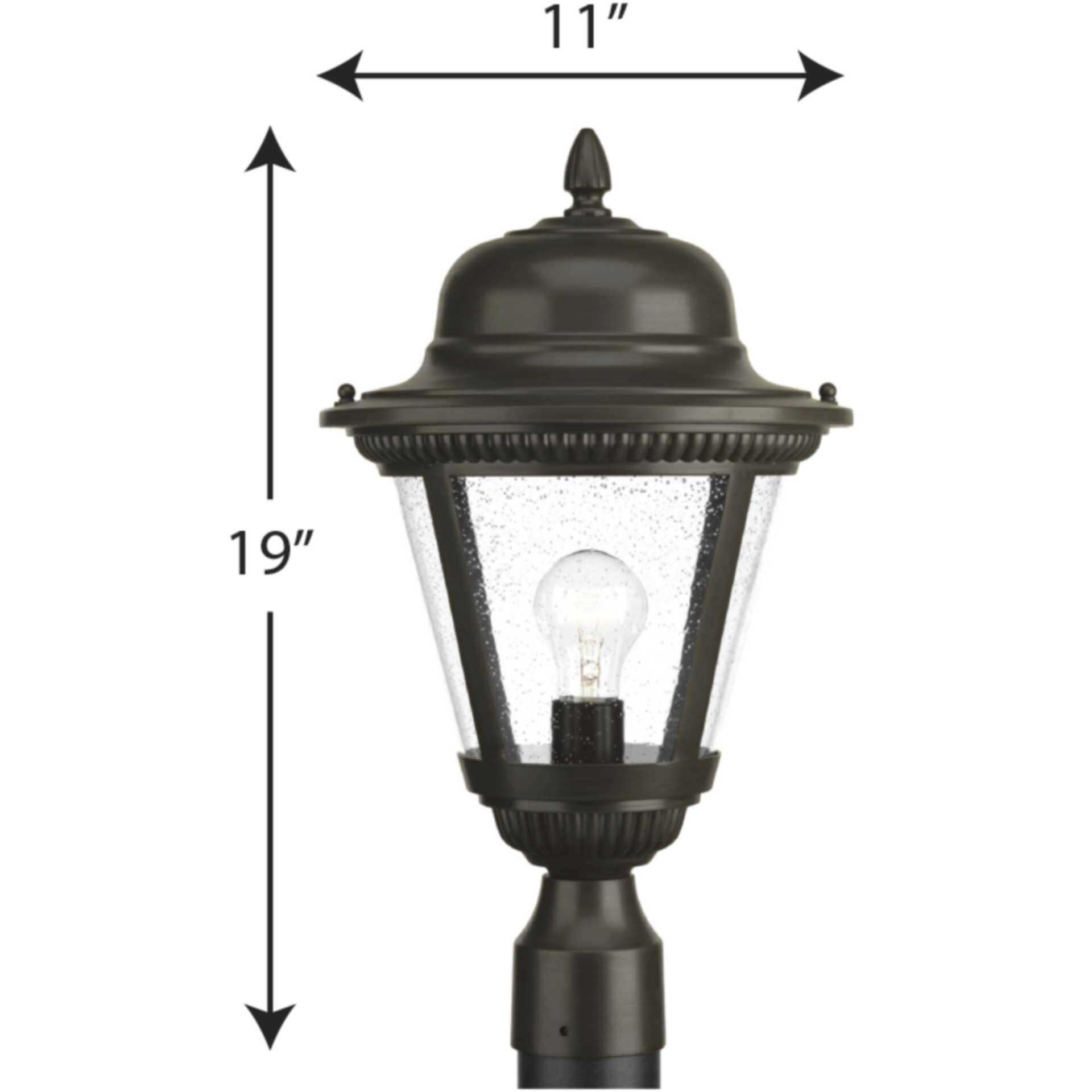 Westport 1 Light 19 inch Antique Bronze Outdoor Post Lantern, Small