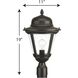 Westport 1 Light 19 inch Antique Bronze Outdoor Post Lantern, Small