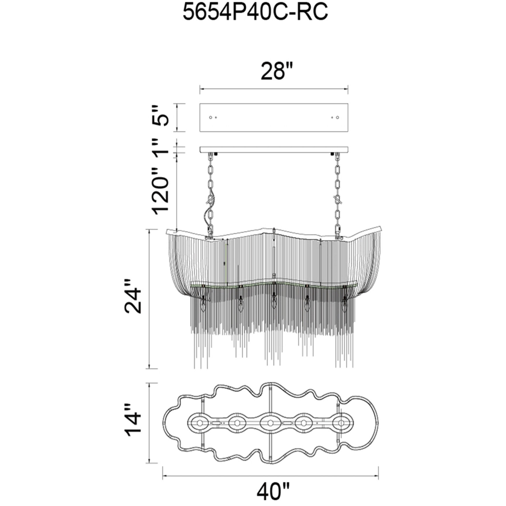 Secca 11 Light 40 inch Chrome Down Chandelier Ceiling Light