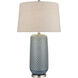 Dawlish Bay 31 inch 150.00 watt Blue Glazed with Satin Nickel Table Lamp Portable Light