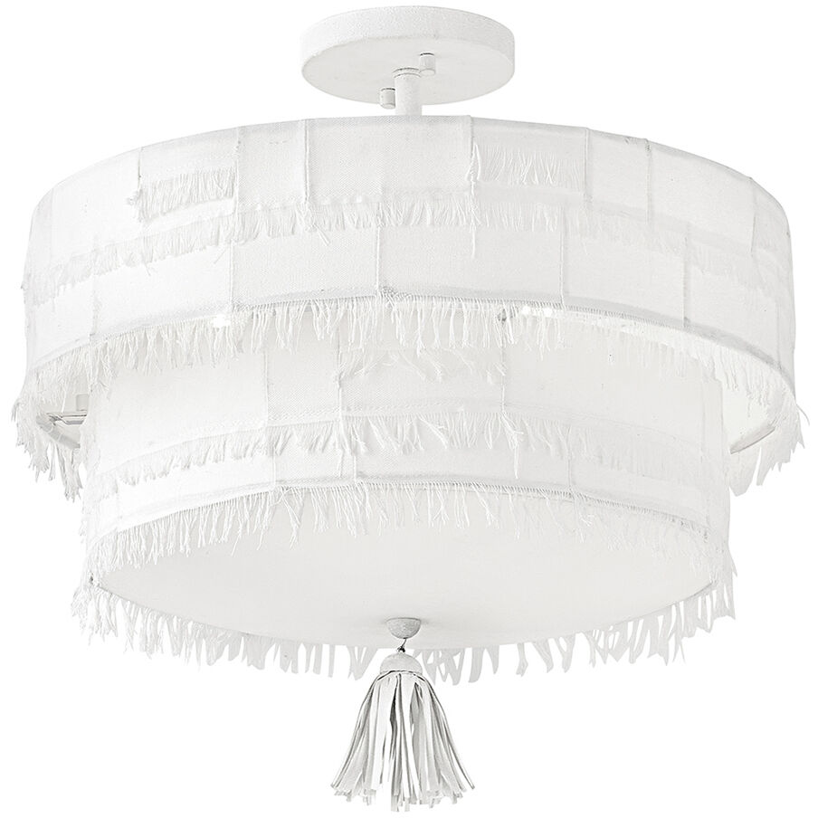 Lisa McDennon Baya 4 Light 18 inch Textured Plaster Semi-flush Mount Ceiling Light
