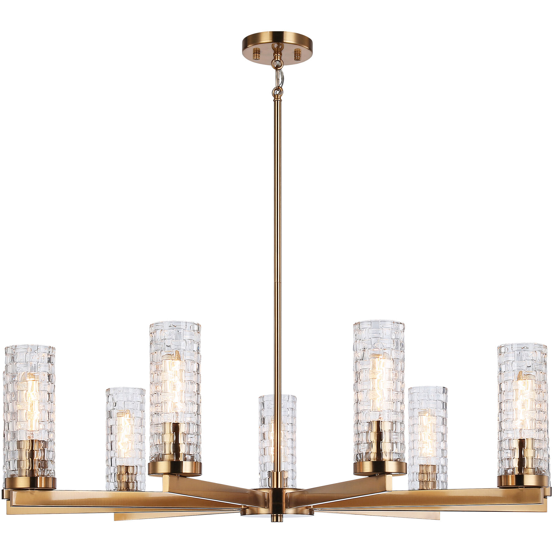 Weaver 9 Light 36 inch Aged Gold Brass Pendant Ceiling Light