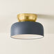 Batya 1 Light 13 inch Aged Brass/Slate Blue Flush Mount Ceiling Light