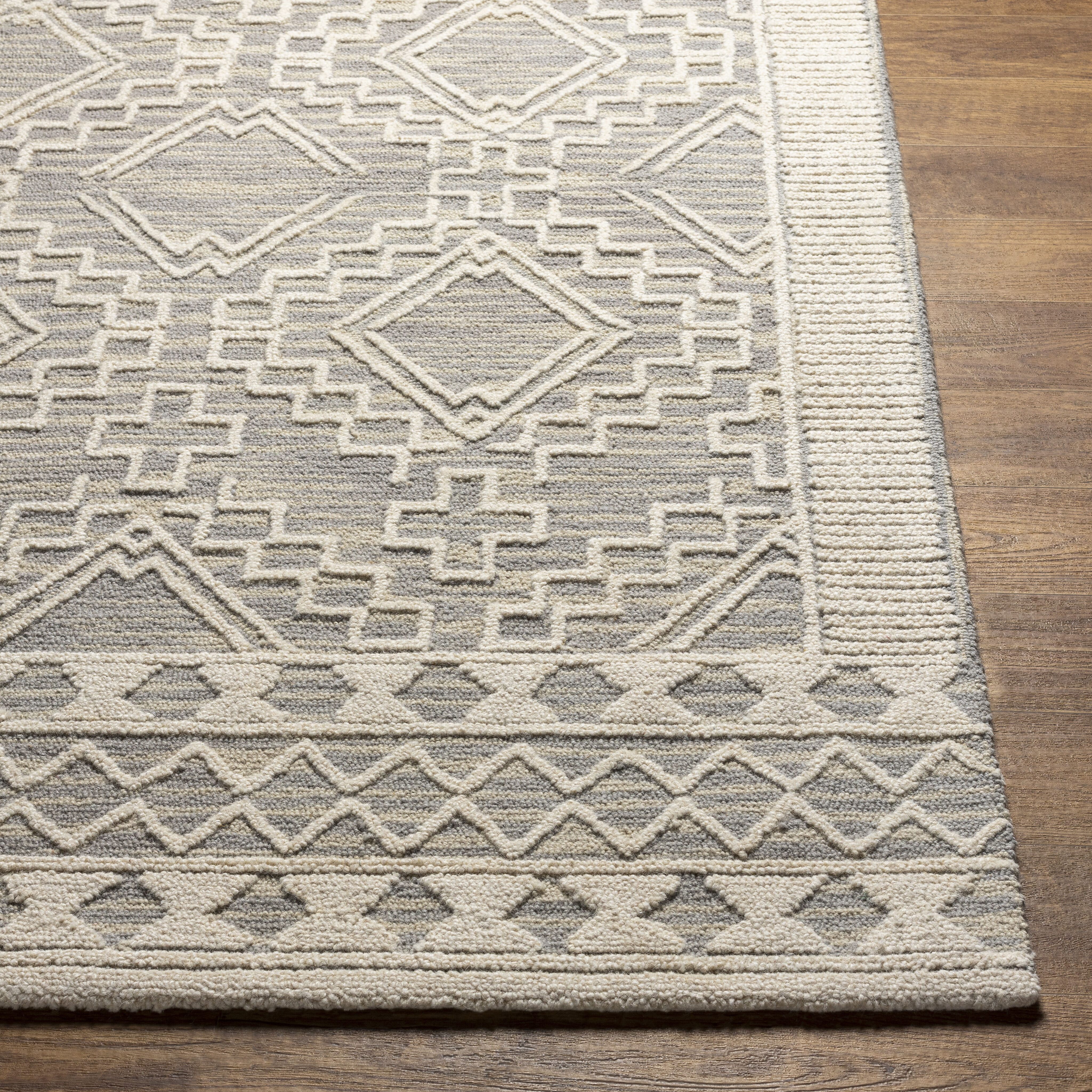Izmir 120 X 96 inch Seafoam/Ivory Handmade Rug in 8 x 10, Rectangle