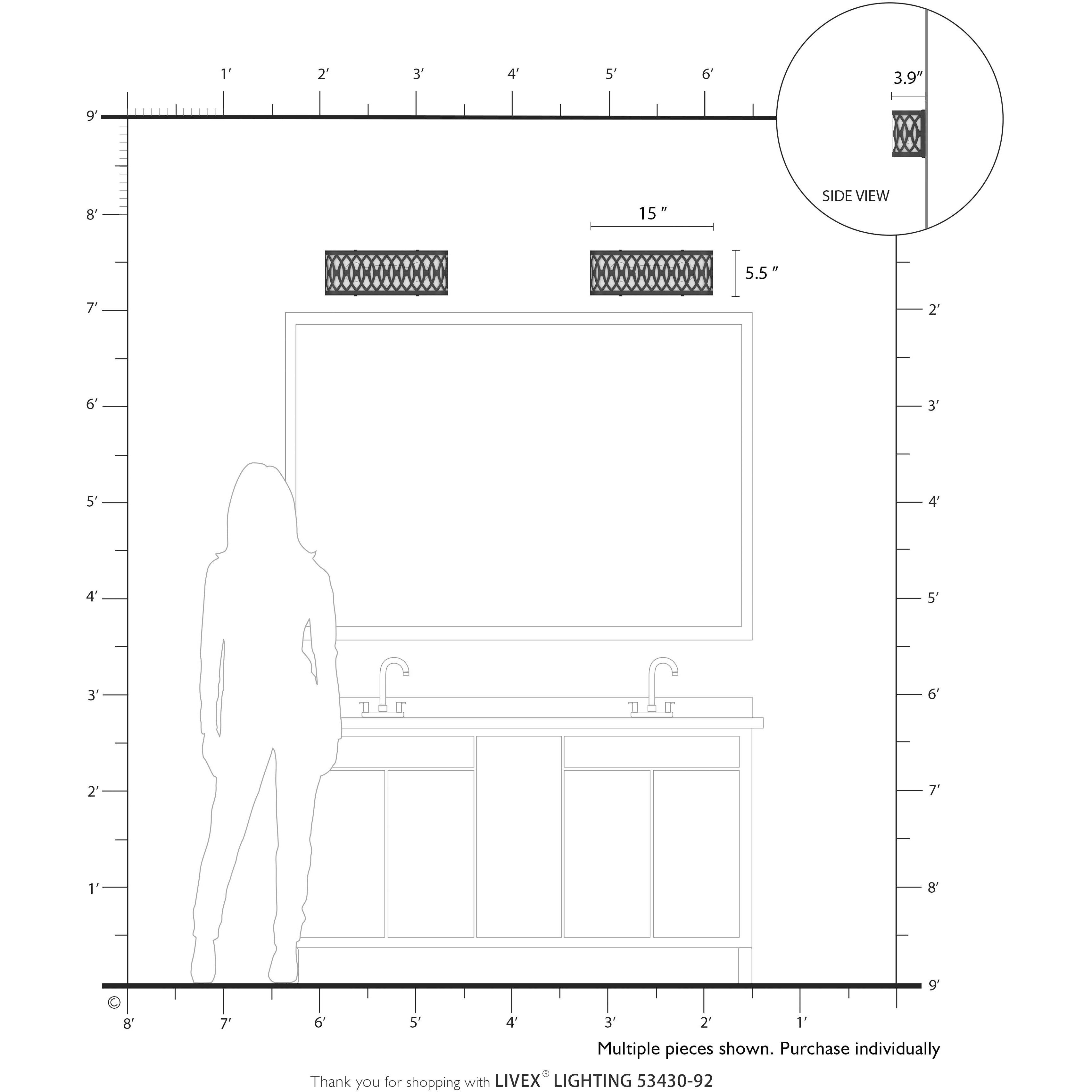 Vistaview 2 Light 15 inch English Bronze ADA Wall Sconce Wall Light