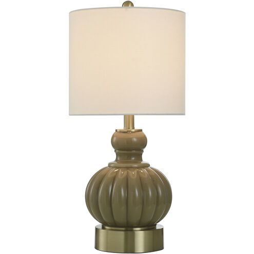 Bridgewater 23 inch 100.00 watt Brown Glass/Gold Steel/White Table Lamp Portable Light