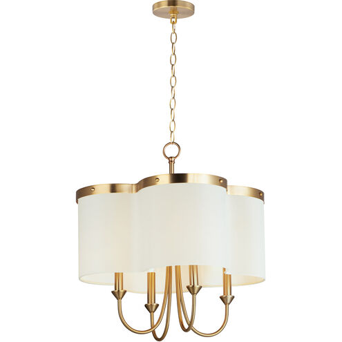 Clover 4 Light 20 inch Satin Brass Chandelier Ceiling Light