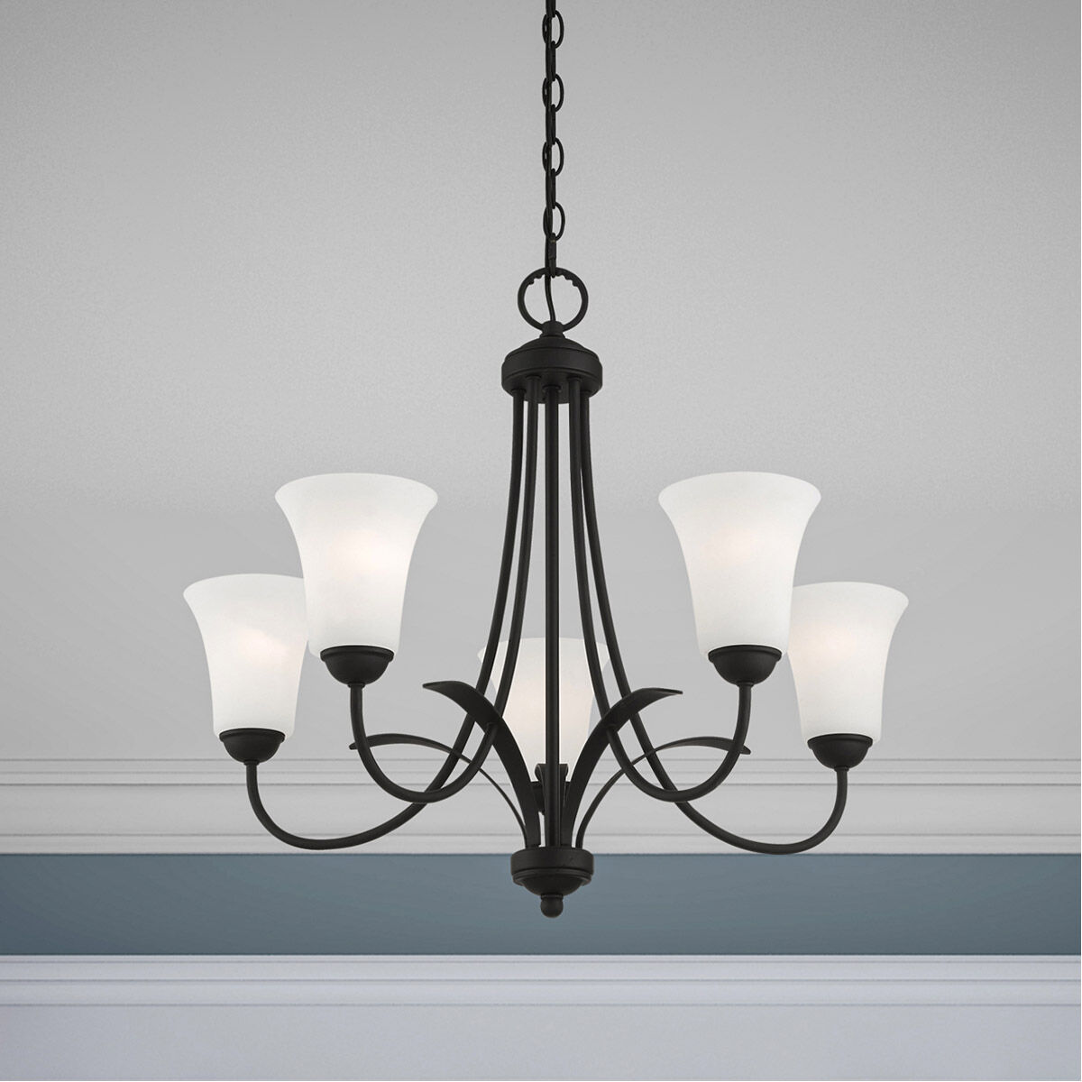 Ridgedale 5 Light 26 inch Black Chandelier Ceiling Light