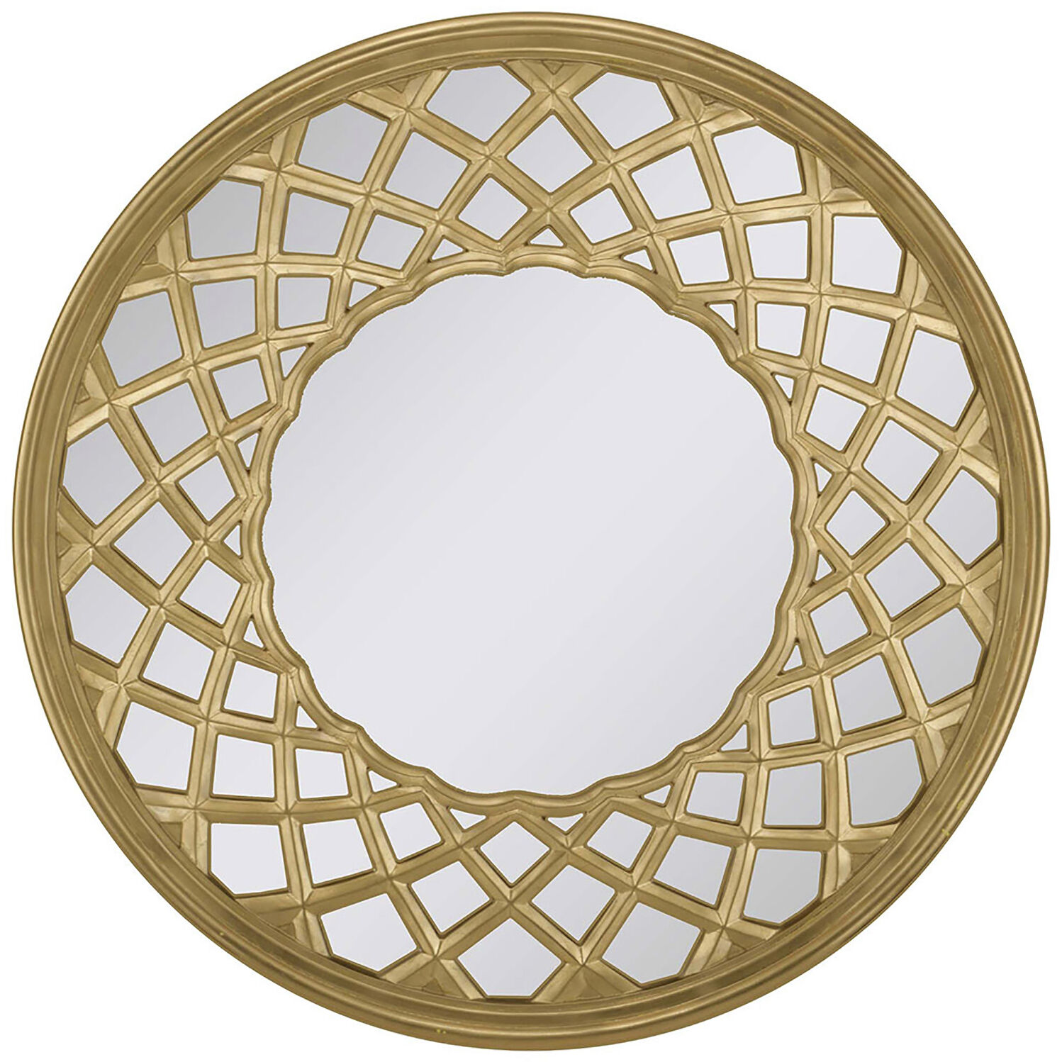 Mirror Collection 32 X 32 inch Metallic Wall Mirror, Global Goods