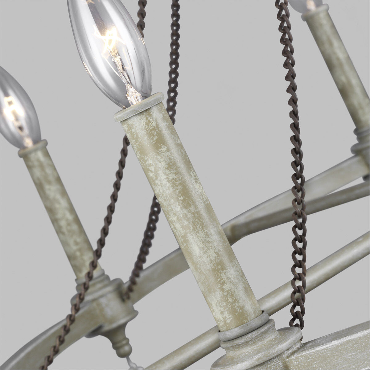 Sean Lavin Beverly 8 Light 36 inch French Washed Oak / Distressed White Wood Chandelier Ceiling Light
