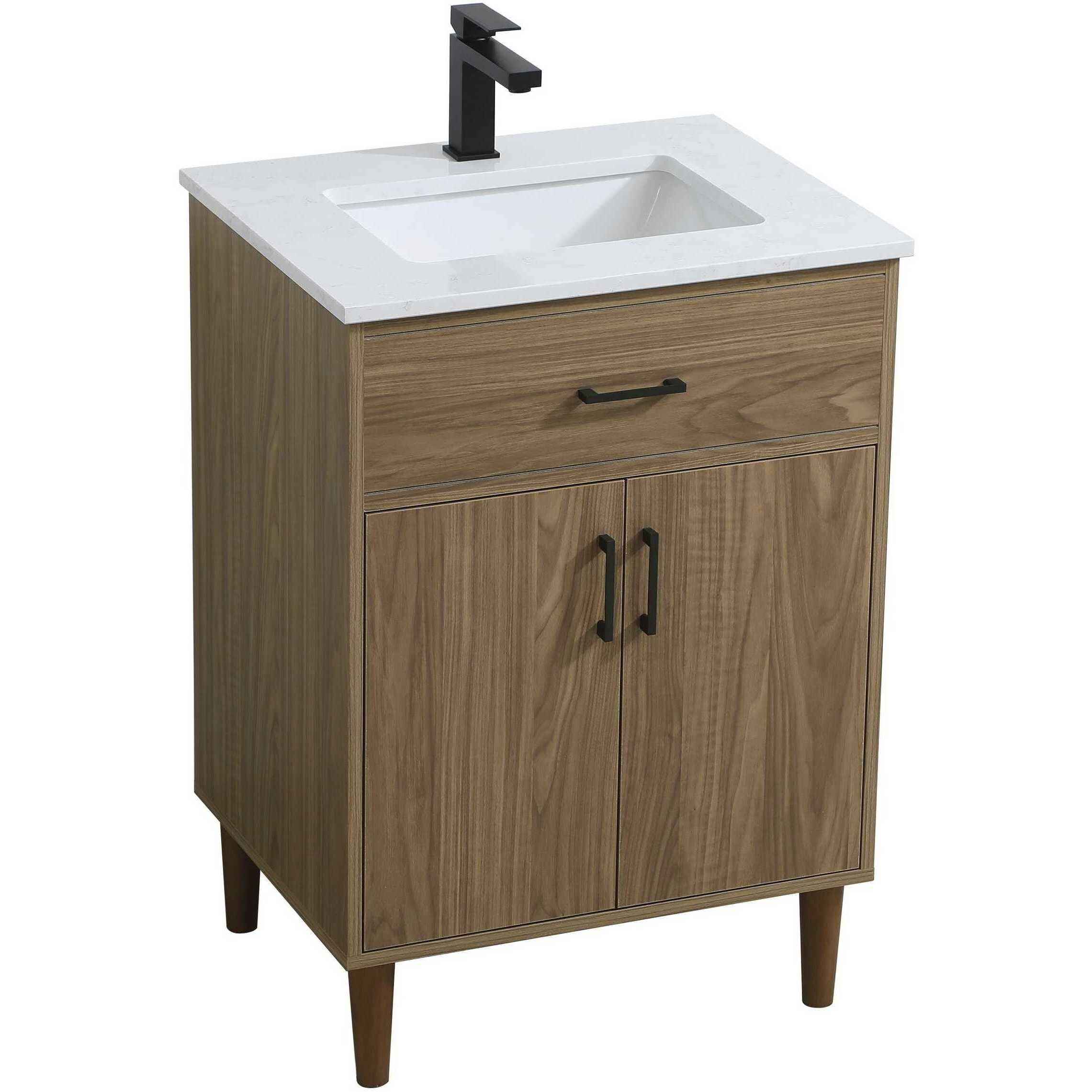 Chandler 24 X 34 inch Walnut Brown Bathroom Vanity Cabinet