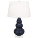 Small Triple Gourd 24 inch 150.00 watt Matte Midnight Blue Accent Lamp Portable Light in Lucite