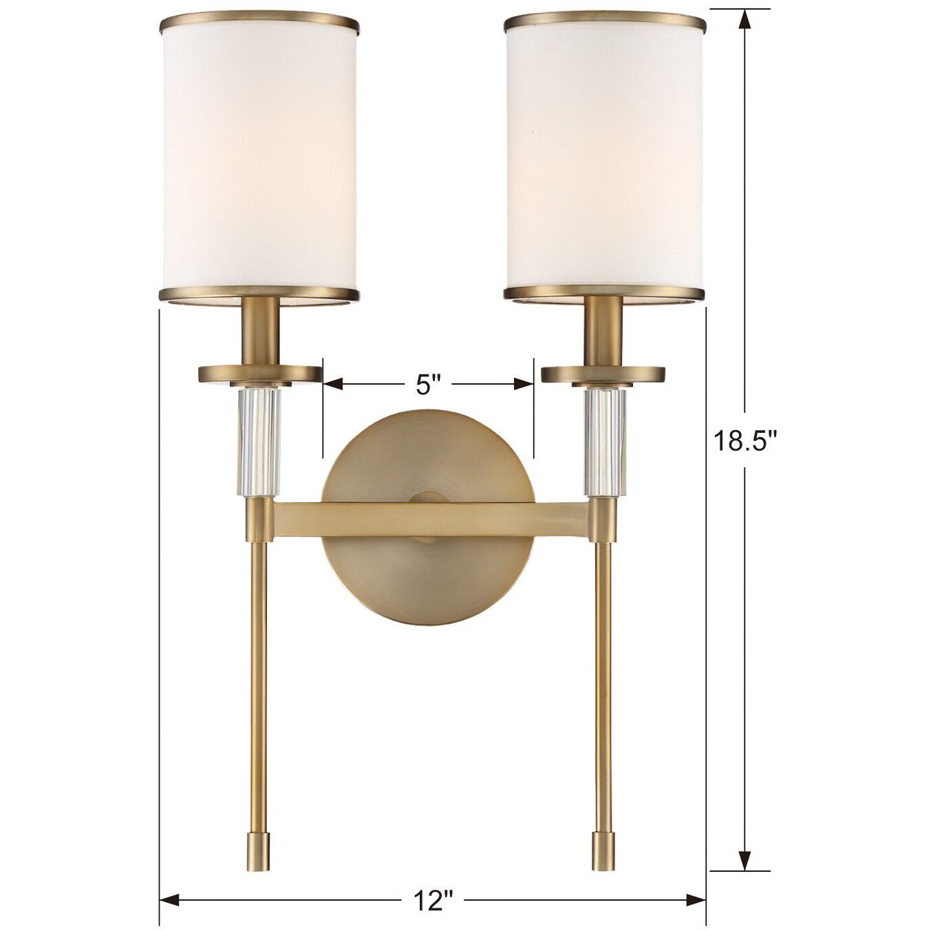 Hatfield 2 Light 12 inch Vibrant Gold Sconce Wall Light