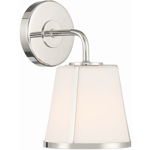 Fulton 1 Light 7.25 inch Polished Nickel Bathroom Vanity Light Wall Light in White