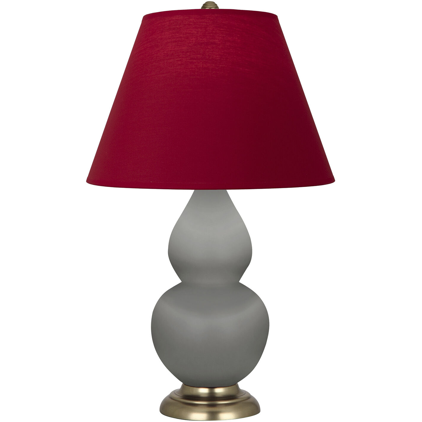 Small Double Gourd 22.75 inch 150 watt Matte Smokey Taupe Glazed Ceramic Accent Lamp Portable Light in Matte Smoky Taupe, Rose Red with Ink Black