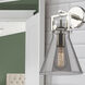 Downtown Urban Newton Cone Armed Sconce Wall Light in Polished Nickel, Plated Smoke Glass