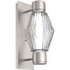 Aalto Mandrel Sconce Wall Light in 3000K LED, Metallic Beige Silver, Optic Rib Clear
