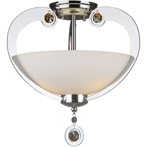 Rea 3 Light 15 inch Chrome Semi Flush Mount Ceiling Light