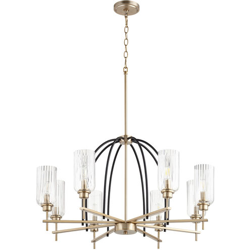 Espy 8 Light 31.75 inch Noir and Aged Brass Chandelier Ceiling Light