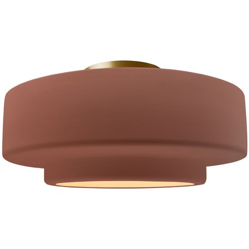 Radiance LED 14.5 inch Canyon Clay and Brushed Brass Semi Flush Ceiling Light