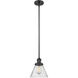 Franklin Restoration Cone 1 Light 8 inch Matte Black Mini Pendant Ceiling Light in Incandescent, Seedy, Franklin Restoration